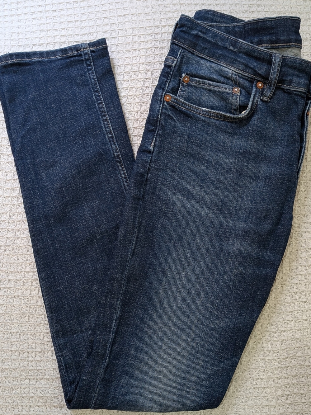 AllSaints Straight Leg Jeans - Medium Dark Blue Wash - Men's 30" / Womens 8